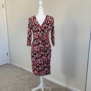 Alexa B Red/Pink/White/Tan/Black Print Dress